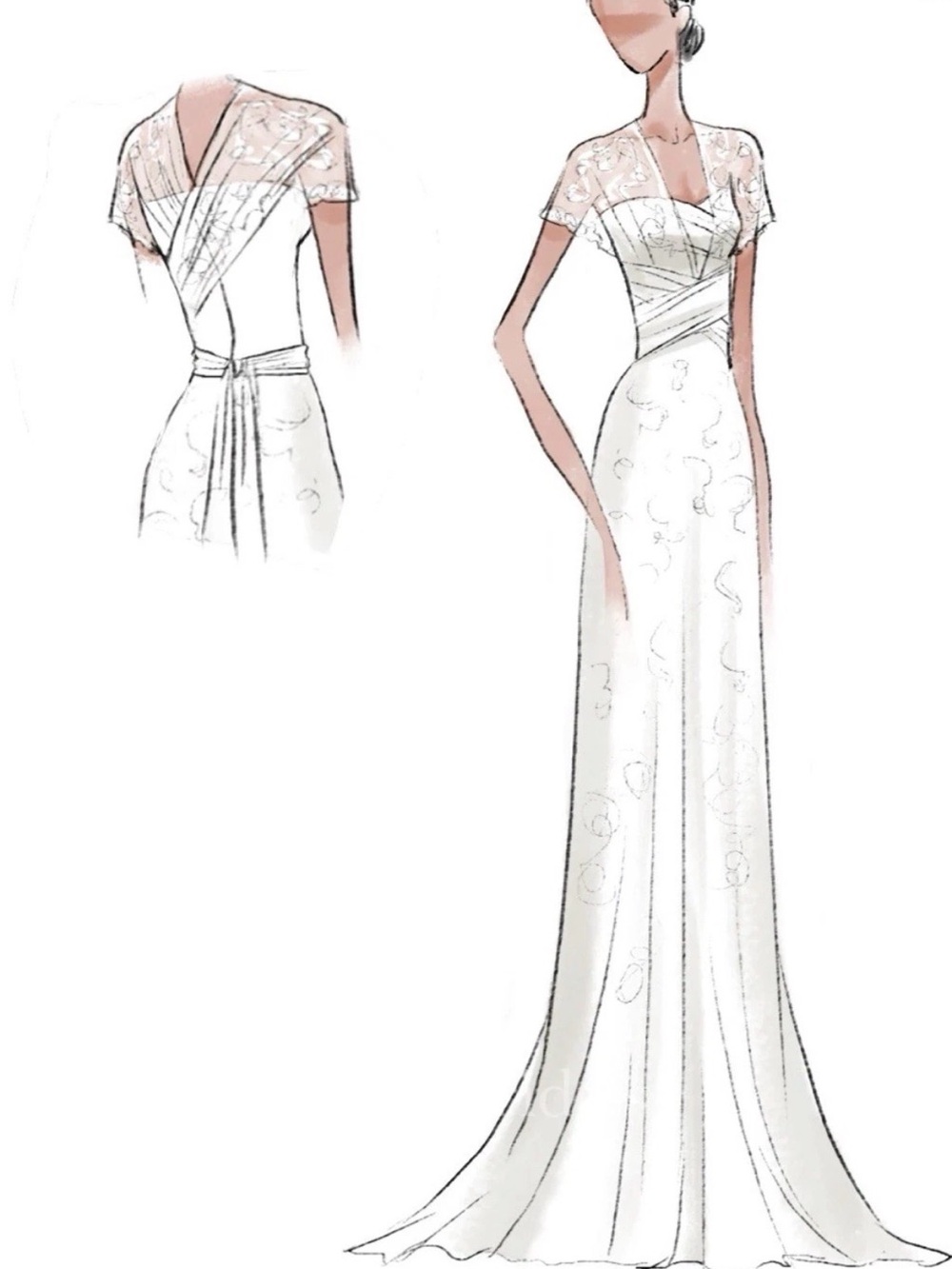 NEW June Bridals cream lace wedding dress, Size 16 — #Boho, #Vintage - Picture 3 of 9